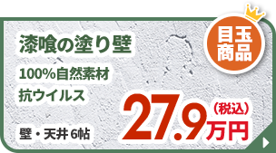 漆喰の塗り壁 100％自然素材 抗ウイルス